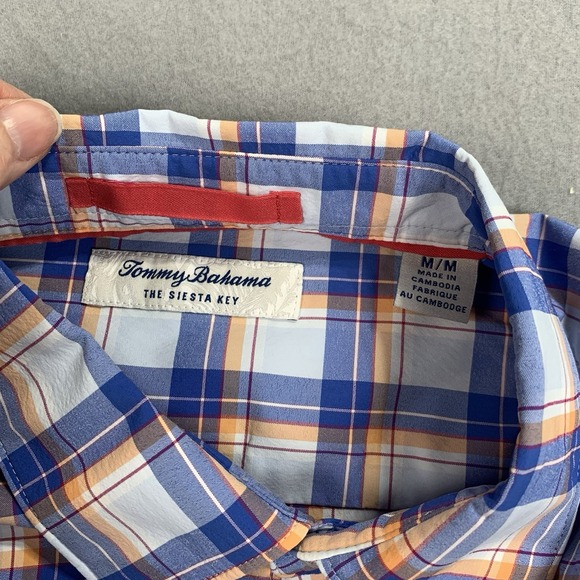 Tommy Bahama Siesta Key Plaid Stretch Button Down Shirt Mens M - Picture 4 of 10